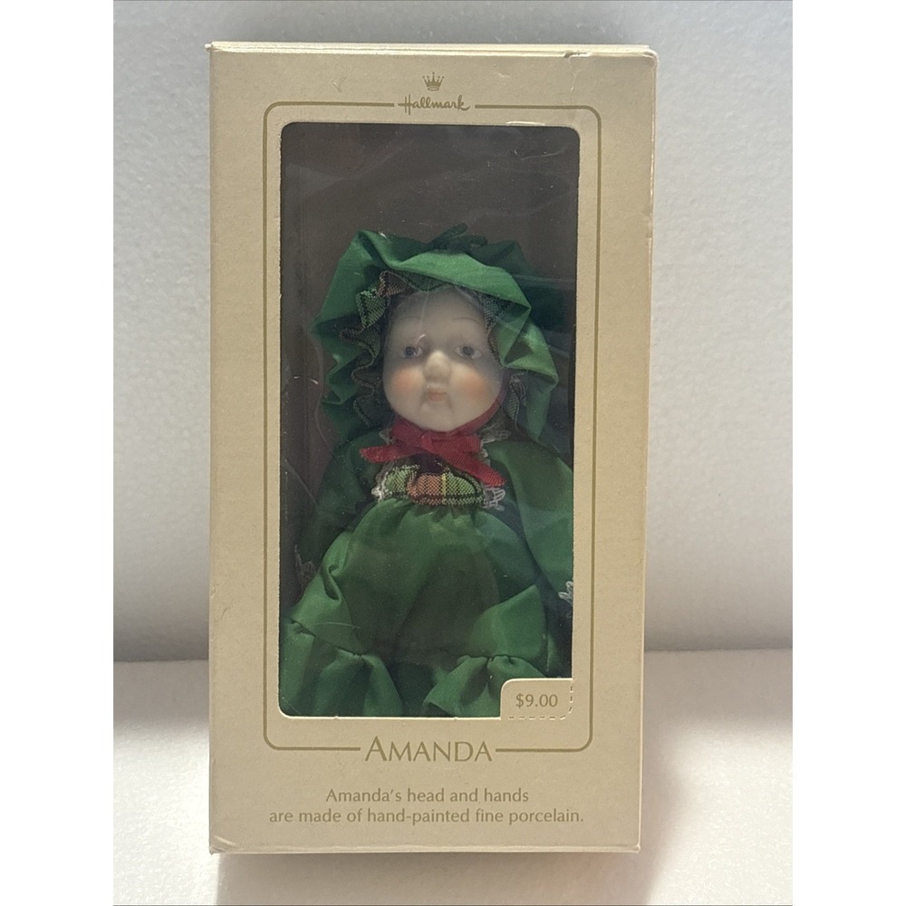 Hallmark 1984 Amanda Porcelain Christmas A‎ Time Of Memories VTG Doll Ornament